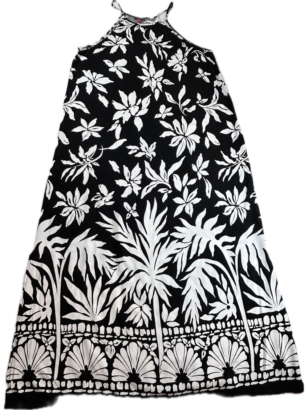 Vince Camuto Black and White Floral Maxi Dress Size XL